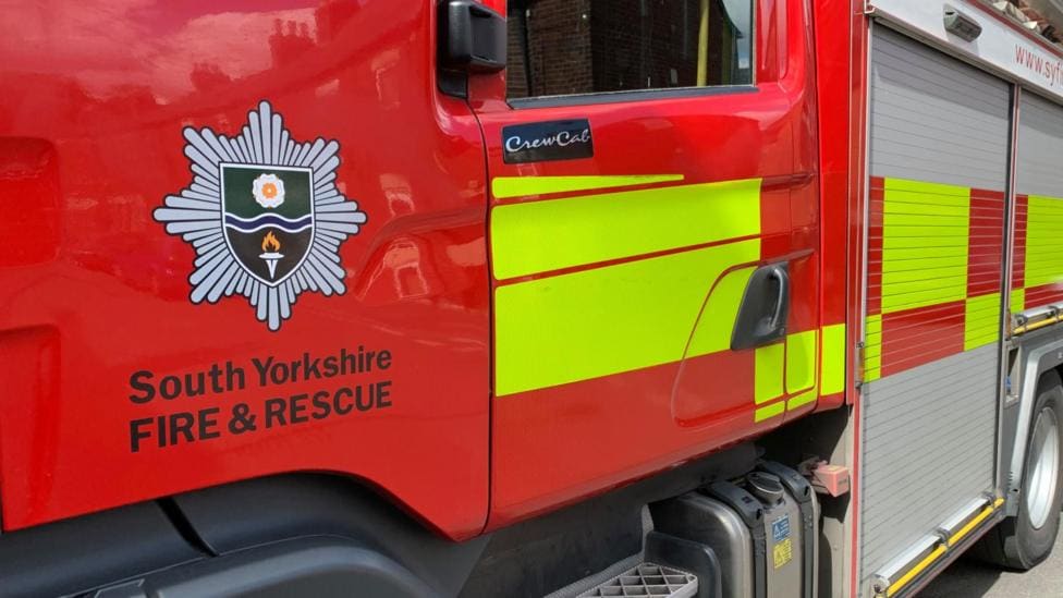 Scrapyard Fire on Bootham Lane, Doncaster — Doncaster news photo (BBC Sheffield & South Yorkshire)
