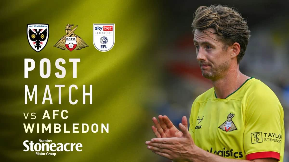 Neill Byrne post-AFC Wimbledon (A) — Doncaster news photo